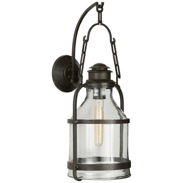  Cheyenne Medium Lantern in Aged Iron with Clear Glass