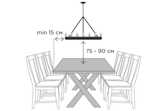 Над обеденным столом